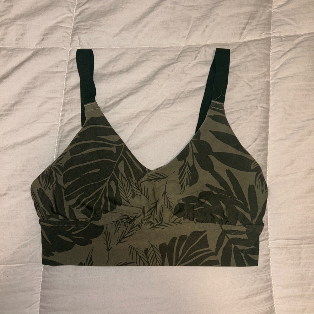 Aerie Olive Leaf Print Bralette